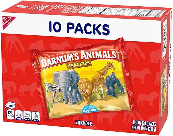 BARNUM'S Original Animal Crackers, Kids Snacks, 10 Snack Packs - Image 16