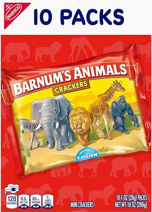 BARNUM'S Original Animal Crackers, Kids Snacks, 10 Snack Packs - Image 17