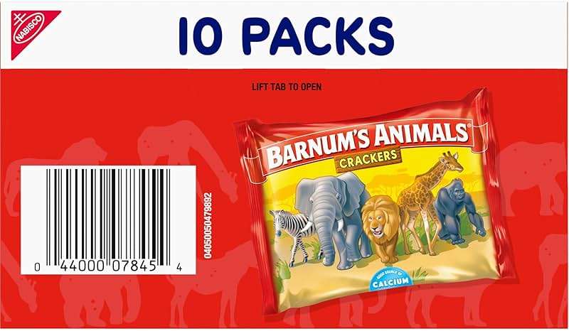BARNUM'S Original Animal Crackers, Kids Snacks, 10 Snack Packs - Image 19
