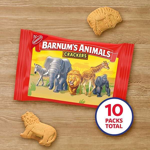BARNUM'S Original Animal Crackers, Kids Snacks, 10 Snack Packs - Image 4