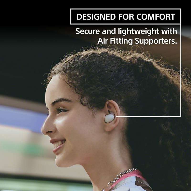 Sony LinkBuds Fit Truly Wireless Noise Canceling Earbud Headphones, Small & Light with Newly Developed Air Fitting Supporters, Black - Image 2