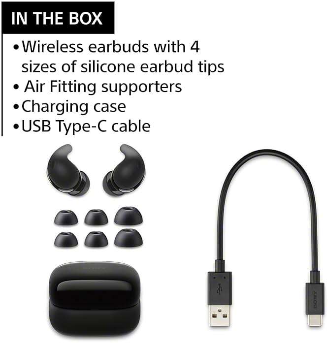 Sony LinkBuds Fit Truly Wireless Noise Canceling Earbud Headphones, Small & Light with Newly Developed Air Fitting Supporters, Black - Image 6