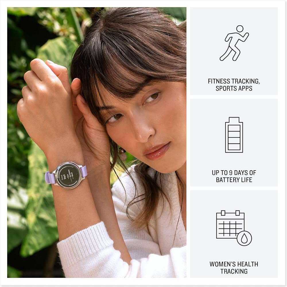 Garmin Lily® 2 Active, Small and Stylish Smartwatch, Built-in GPS, Hidden Display, Patterned Lens, Up to 9 Days Battery Life, Lunar Gold with Bone Silicone Band - Image 3