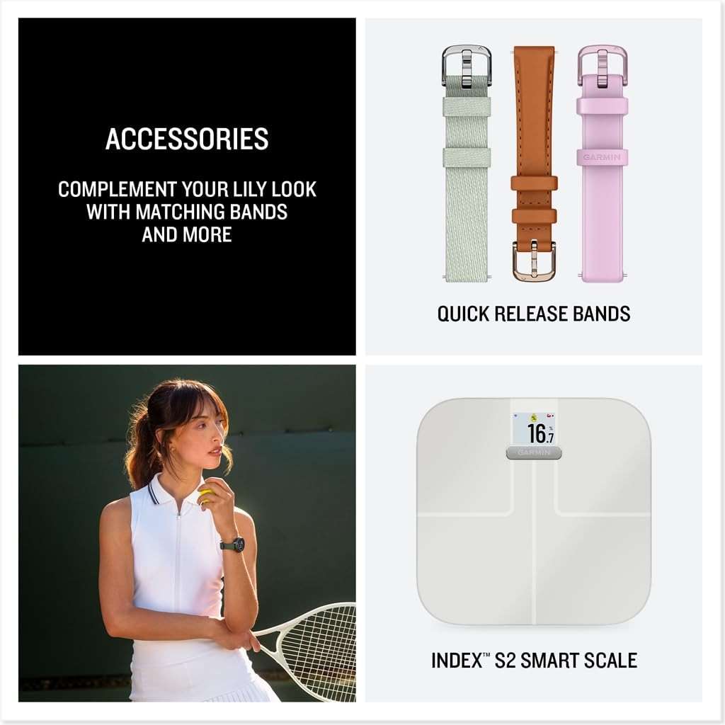 Garmin Lily® 2 Active, Small and Stylish Smartwatch, Built-in GPS, Hidden Display, Patterned Lens, Up to 9 Days Battery Life, Lunar Gold with Bone Silicone Band - Image 6