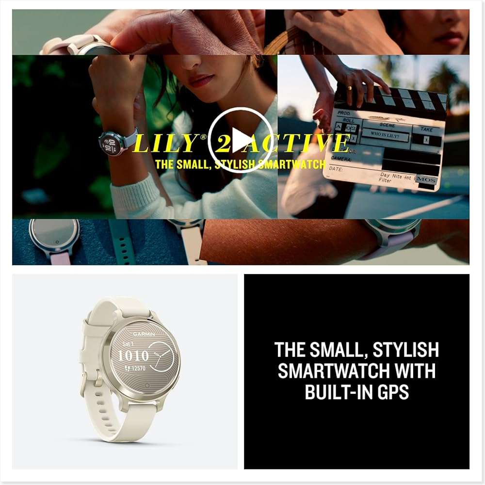 Garmin Lily® 2 Active, Small and Stylish Smartwatch, Built-in GPS, Hidden Display, Patterned Lens, Up to 9 Days Battery Life, Lunar Gold with Bone Silicone Band - Image 8