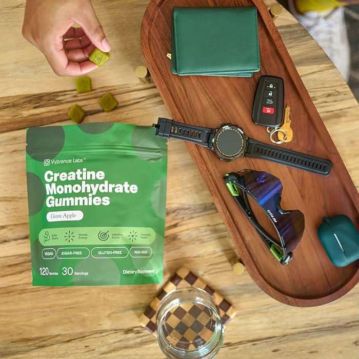 VYBRANCE LABS Creatine Gummies for Women & Men — First & Only 5g Creatine + Taurine + Vitamin B12 | Vegan Creatine Gummies | Sugar-Free | Green Apple - Image 8