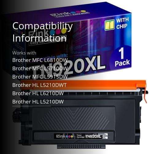 E-Z Ink TN920XL TN920 Toner Cartridge HL-L6210DW: Compatible for Brother TN-920XL TN-920 High Yield to Use with HL-L6210DW HL-L5210DW HL-L6210DWT HL-L5210DN HL-L5210DWT (1 Black, with Chip) - Image 3