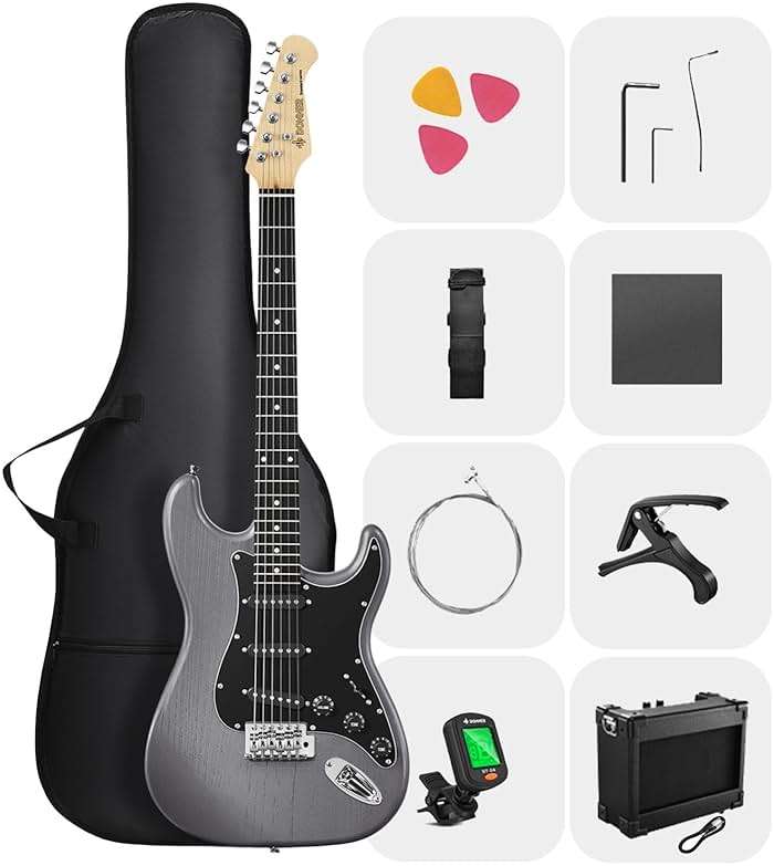 DONNER DST-80 Electric Guitar 39” Beginner Electric Guitar Kit with Amp, Classic SSS Pickup Complete with Gig Bag, Tuner, Capo, Strap, Picks, and Free Online Lessons - Image 2