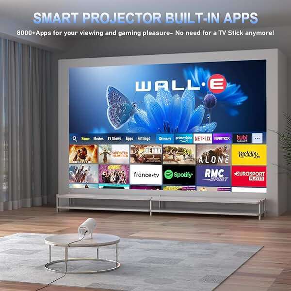 Mini Portable Projector 4K WiFi 6 BT 5.2 Upgraded Portable Projector Full HD Supported for Phone /PC /TV /HDMI /PS5 /Laptop Auto Keystone Home Theater 180° Rotation [Built-in App] White - Image 5