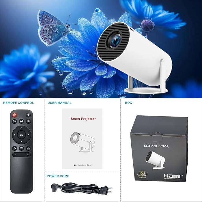 Mini Portable Projector 4K WiFi 6 BT 5.2 Upgraded Portable Projector Full HD Supported for Phone /PC /TV /HDMI /PS5 /Laptop Auto Keystone Home Theater 180° Rotation [Built-in App] White - Image 8