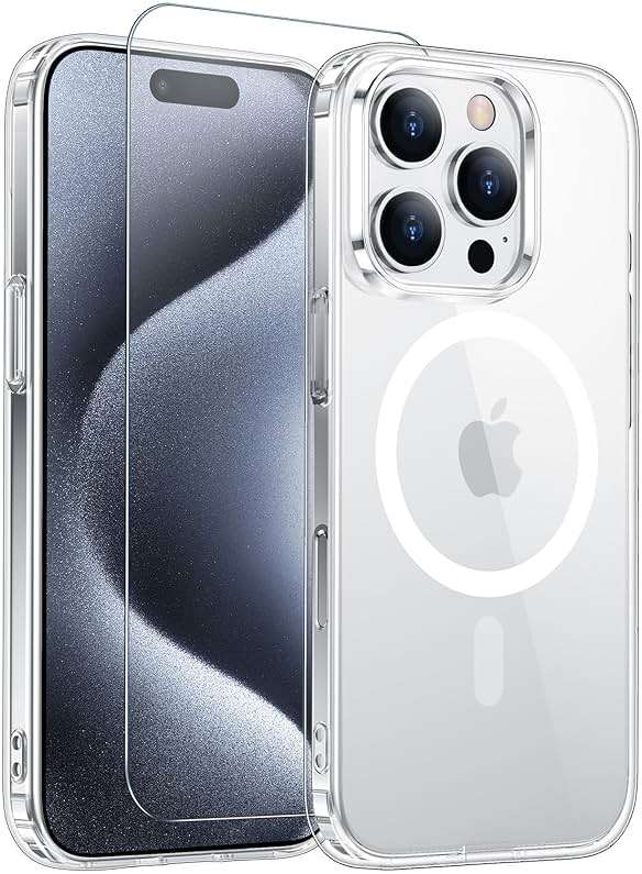 Temdan for iPhone 15 Pro Max Case Clear, [Compatible with Magsafe][Anti-Yellowing][Military-Grade Protection] Shockproof Slim Phone Sleeve Case for iPhone 15 Pro Max - Image 1