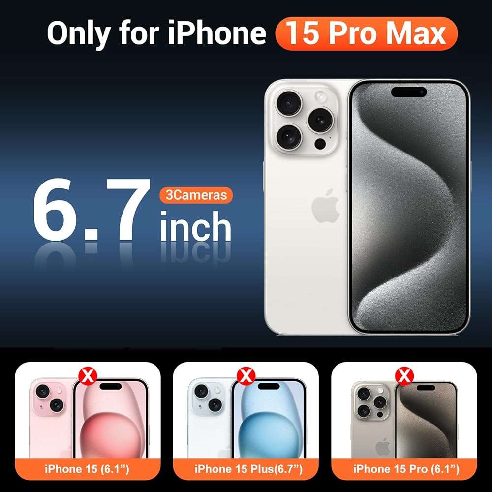 Temdan for iPhone 15 Pro Max Case Clear, [Compatible with Magsafe][Anti-Yellowing][Military-Grade Protection] Shockproof Slim Phone Sleeve Case for iPhone 15 Pro Max - Image 2