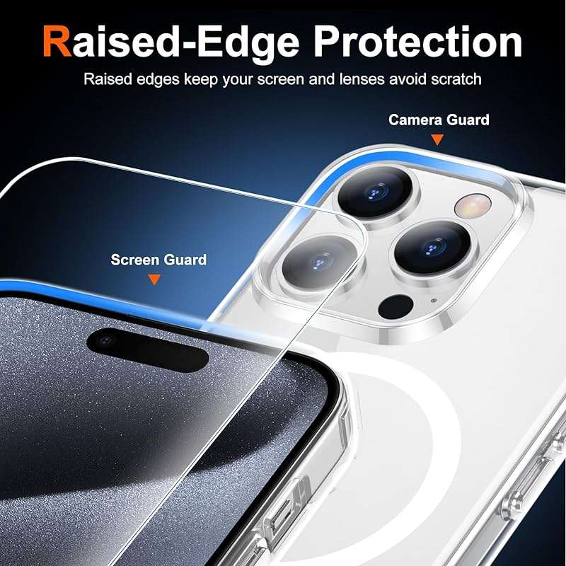 Temdan for iPhone 15 Pro Max Case Clear, [Compatible with Magsafe][Anti-Yellowing][Military-Grade Protection] Shockproof Slim Phone Sleeve Case for iPhone 15 Pro Max - Image 5