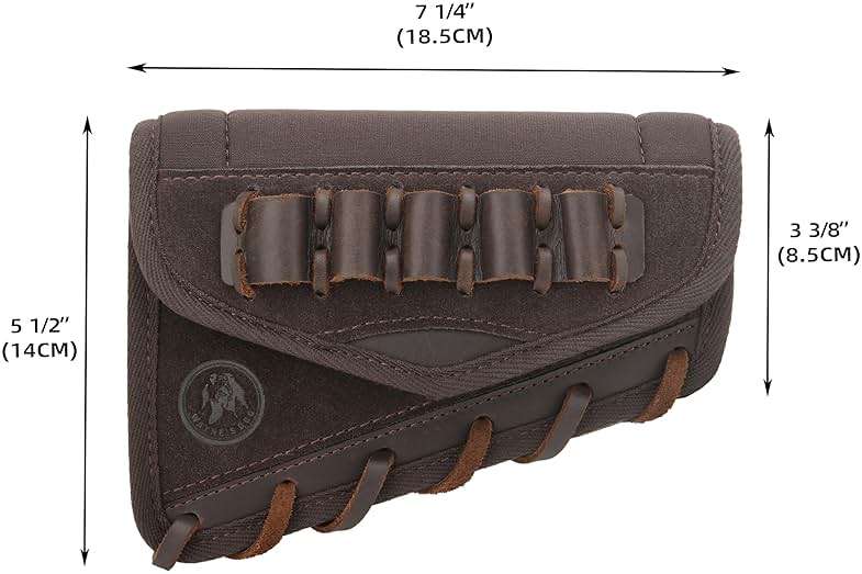 Genuine Leather Cheek Rest Pad Buttstock for Rifle Shotgun, Gun Stock with Shell Holder .308 .40-65 .45-70 Cartridge Pouch - Image 2