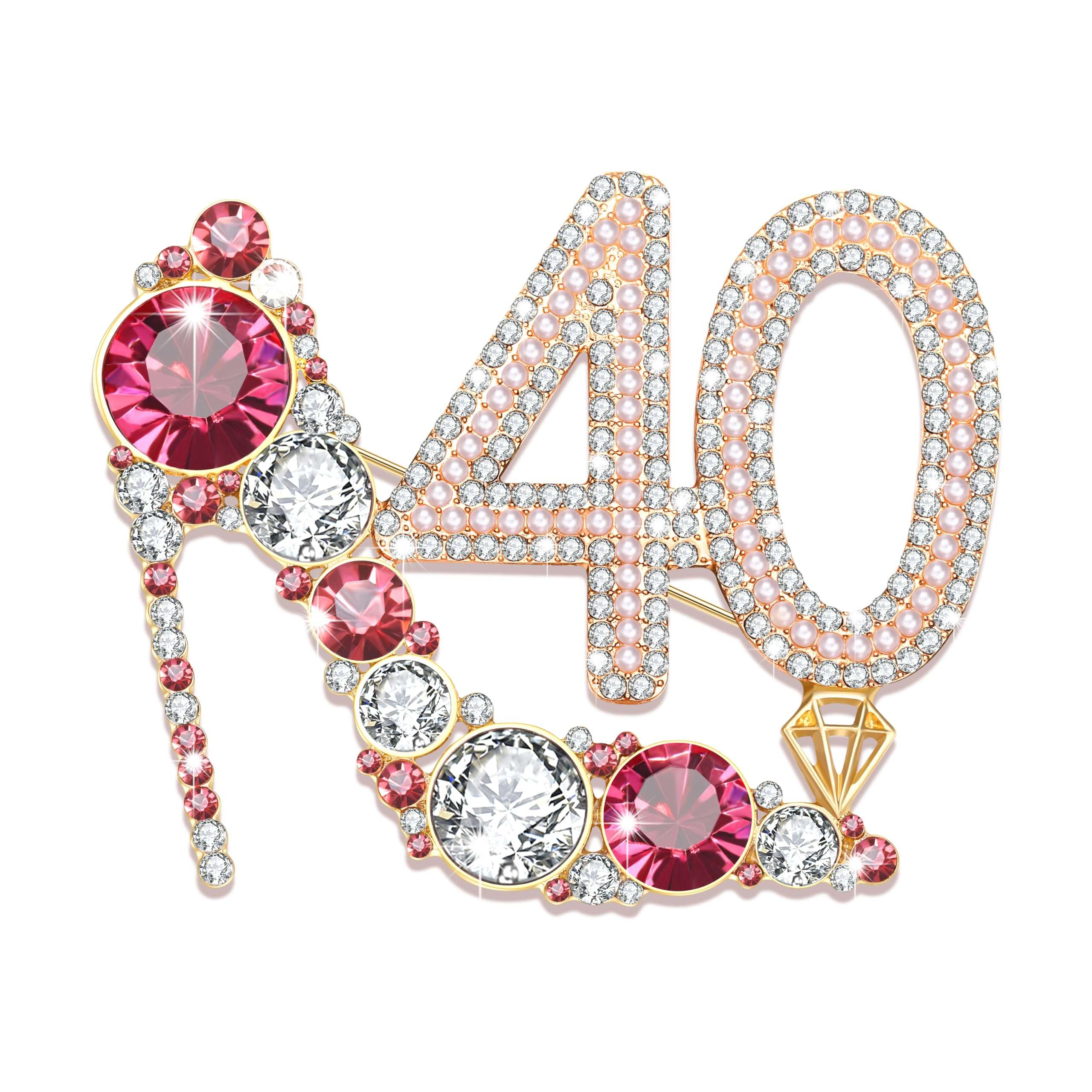 Birthday Brooch Pins Queen Crown Brooch for Women Bling Luxury Rhinestone Brooches Crystal Lapel Pin Large Safety Pin Birthday Party Fashion Lapel Pin Accessories - Image 1