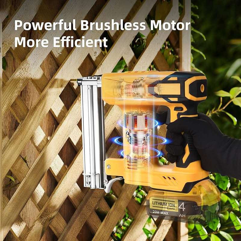 18 Gauge Brad Nailer/Narrow Crown Stapler Compatible with Dewalt 20V MAX Battery(NO Battery) 2 in 1 Cordless Nail Gun with 1000 Nails and 1000 Staples for Home Improvement, DIY and Woodworking - Image 2
