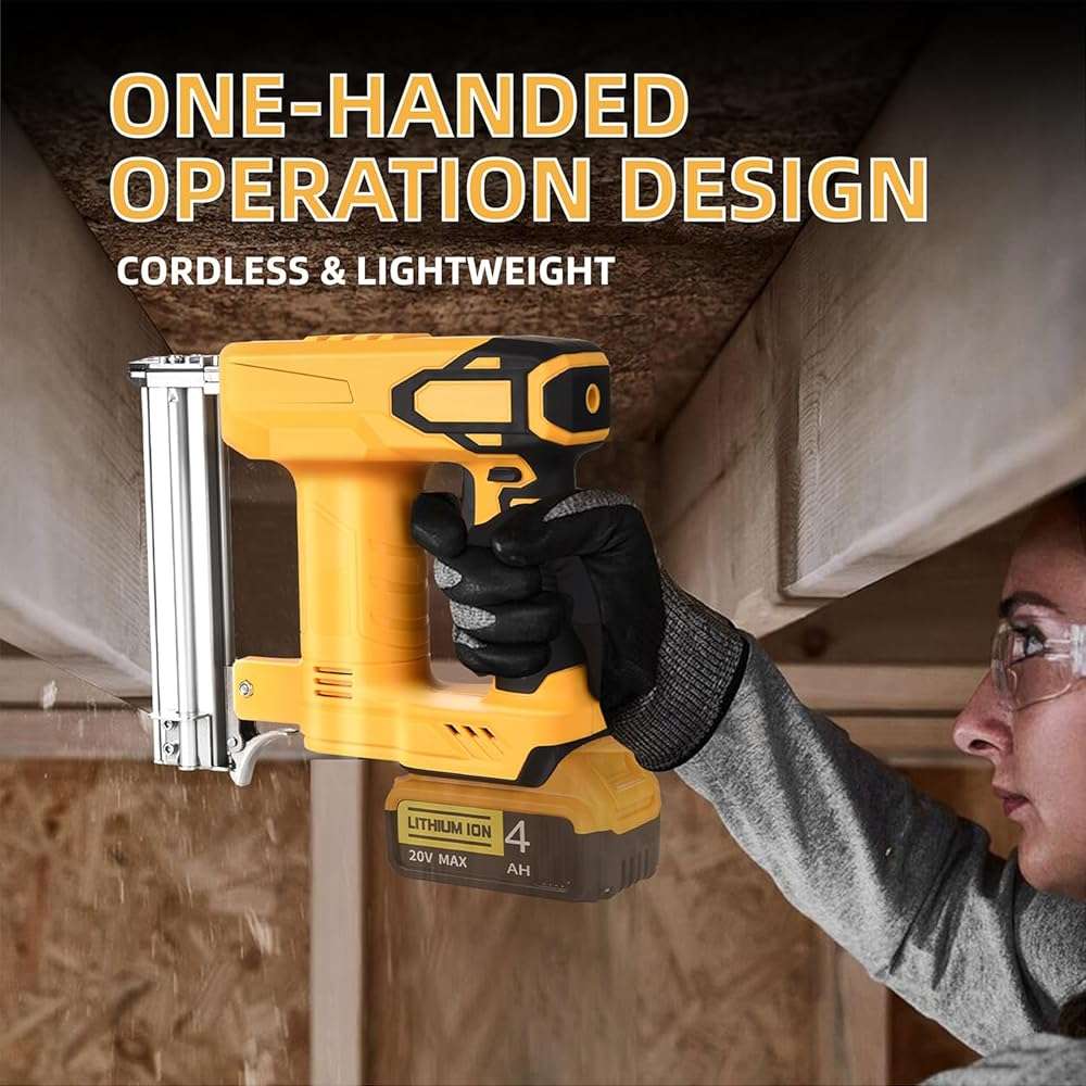 18 Gauge Brad Nailer/Narrow Crown Stapler Compatible with Dewalt 20V MAX Battery(NO Battery) 2 in 1 Cordless Nail Gun with 1000 Nails and 1000 Staples for Home Improvement, DIY and Woodworking - Image 5