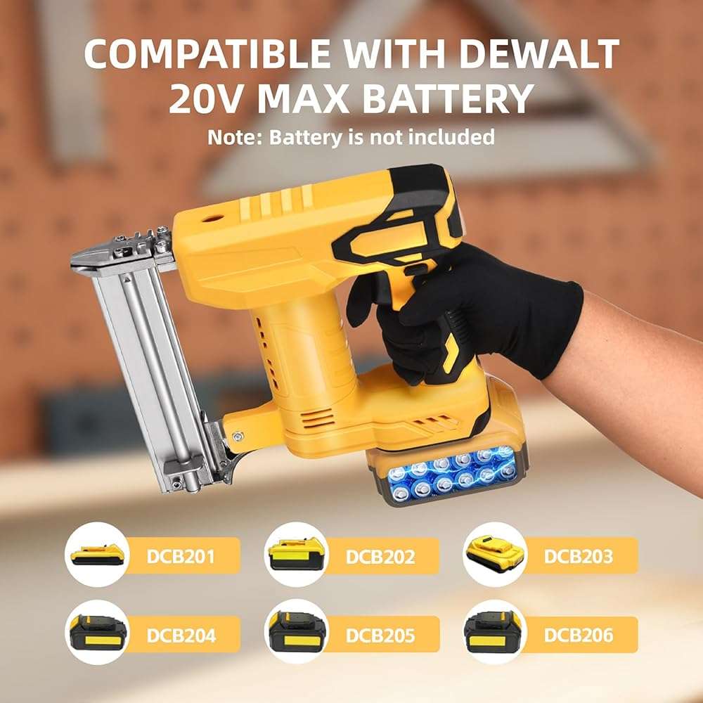 18 Gauge Brad Nailer/Narrow Crown Stapler Compatible with Dewalt 20V MAX Battery(NO Battery) 2 in 1 Cordless Nail Gun with 1000 Nails and 1000 Staples for Home Improvement, DIY and Woodworking - Image 6