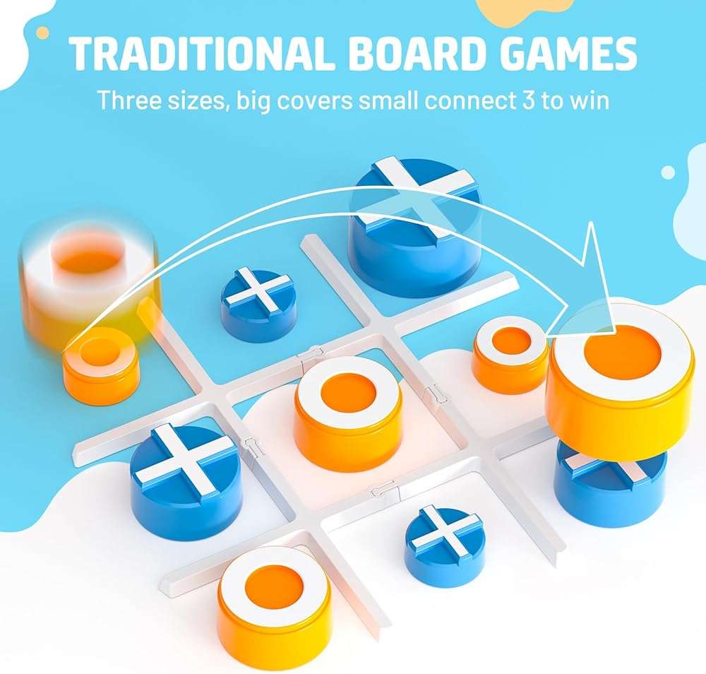 Freecat Tic Tac Toe Game, 3-in-1 Electronic Handheld Games Console for Kids Memory Growth, Portable Puzzle Travel Games,Board Game for Kids and Adults, Christmas and Birthday Gifts for All Ages 3+ - Image 6