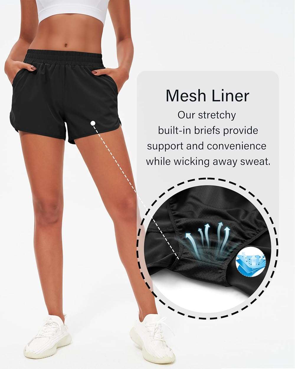 Stelle Womens 3" Running Shorts Mesh Liner High Waisted Workout Shorts Quick Dry Dolphin Athletic Shorts with Pockets - Image 6