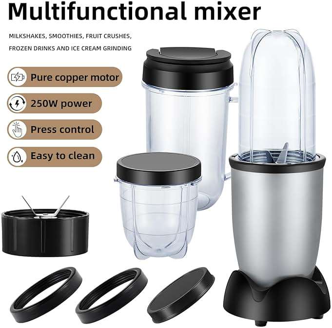 Panana Personal Drink Mixer Blender, Portable Blender for-Smoothies 18 Oz, Shakes, Food Prep, and Frozen Blending, Includes Blending Blade, Drink Lids and Extra 2 Cups - Image 6