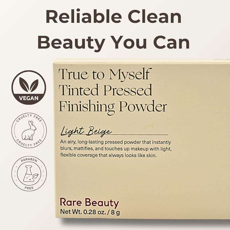 Rare Beauty True to Myself Tinted Pressed Talc-Free Finishing Powder - Light Beige - Light Medium with Neutral Peach Undertone - Image 6