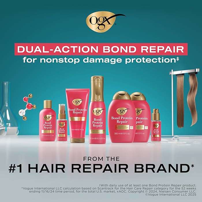 OGX Repair & Protect Bond Protein Repair Shampoo, Lightweight Hair Wash Cleanses & Targets Damaged Hair for Effective Bond Repair, Formulated without Parabens, 13 fl. oz - Image 4
