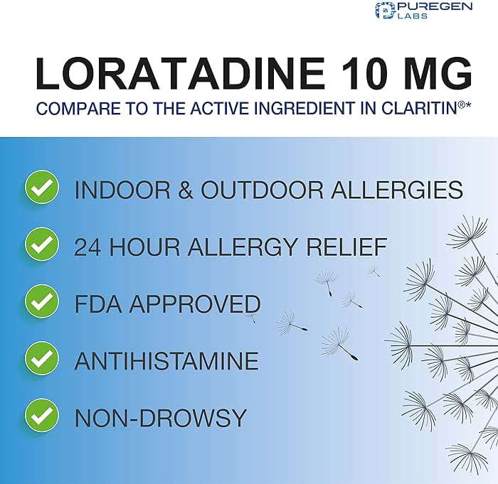 Puregen Labs Allergy Relief, Loratadine 10mg, 300 Tablets – 24 Hour Non-Drowsy Antihistamine Allergy Medicine for Runny Nose, Sneezing, Itchy, Watery Eyes - Image 4