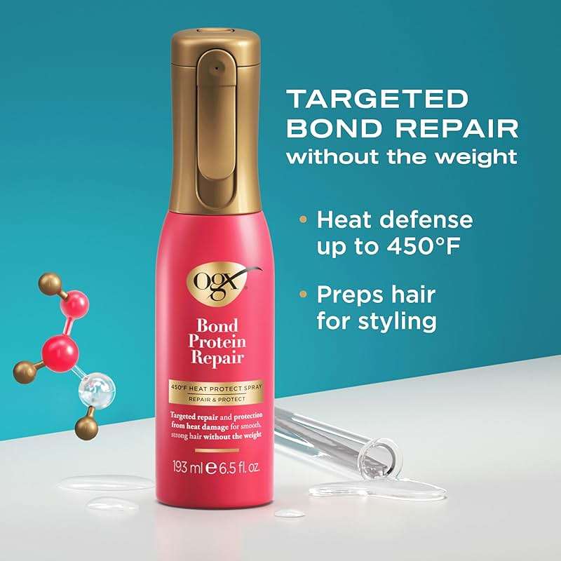 OGX Bond Protein Repair 450°F Heat Protect Spray for Hair 6.5 Fl Oz - Image 2