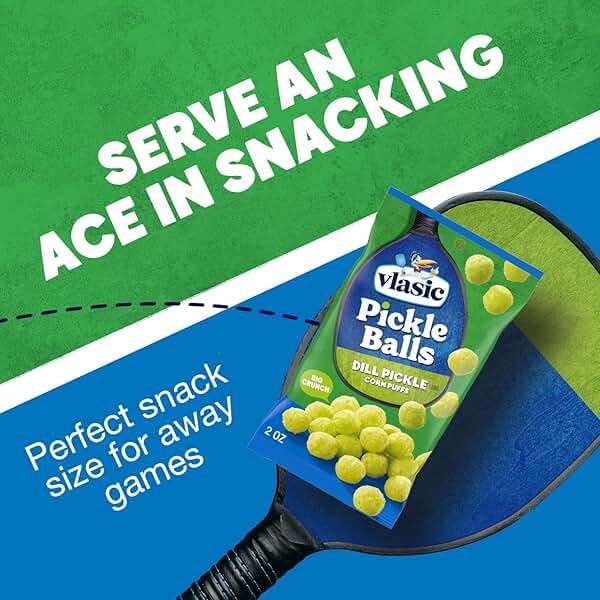 Vlasic Pickle Balls, Dill Pickle Flavored Corn Puffs, Pickleball Gifts, Father’s Day Gift Basket Stuffer, 2 oz. - Image 7