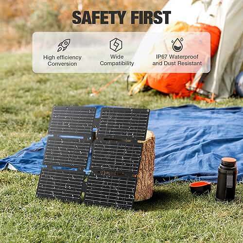 GRECELL 330W Portable Power Station with 100W Solar Panel, 288.6Wh Portable Power Station 330W Solar Generator AC Outlets, Backup for Outdoor Camping, Trip, Power Outage - Image 6