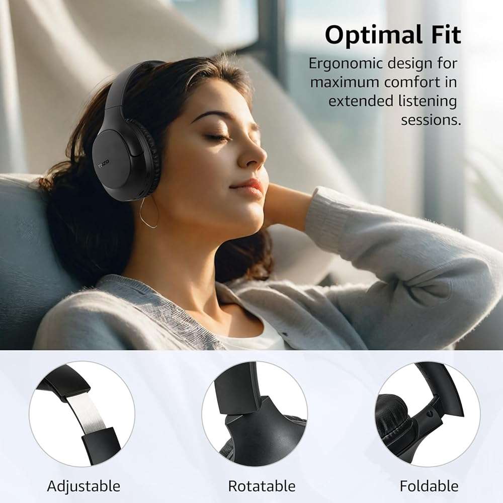 TOZO Bluetooth 5.4 Over Ear Headphones, Headphone Case Cover HT2 HA1 HT1 Wireless Headphones, - Image 5