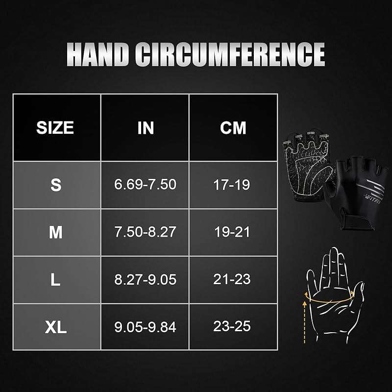 FITFIV Cycling Gloves Bike Gloves for Men/Women Half Finger Biking Gloves Exercise Workout Gloves Suitable for Outdoor Sports, Gym, Weight Lifting, Rowing and Motorcycle - Image 6