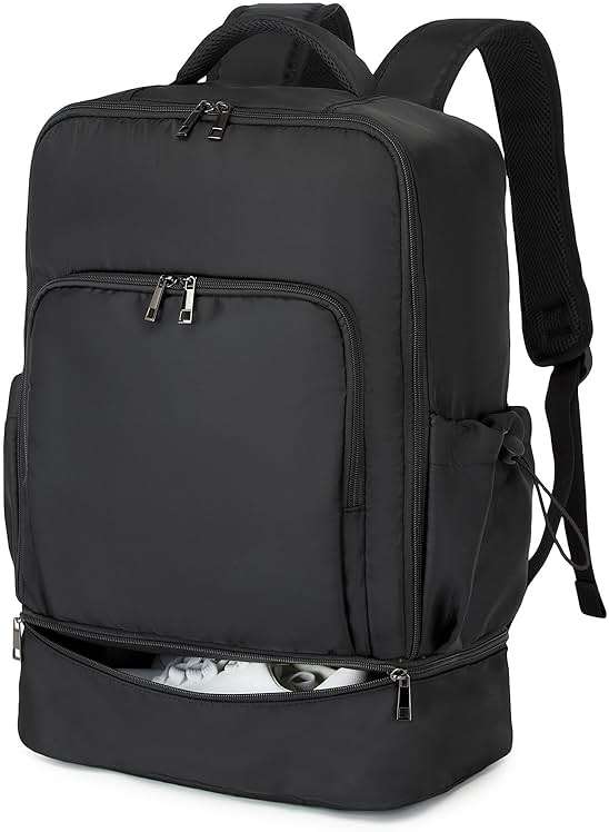 seyfocnia Gym Backpack for Men, Lightweight Sports Back pack With Shoe Compartment, Waterproof Gym Bag Workout Trainning Rucksack Casual Travel Daypack-Black - Image 1
