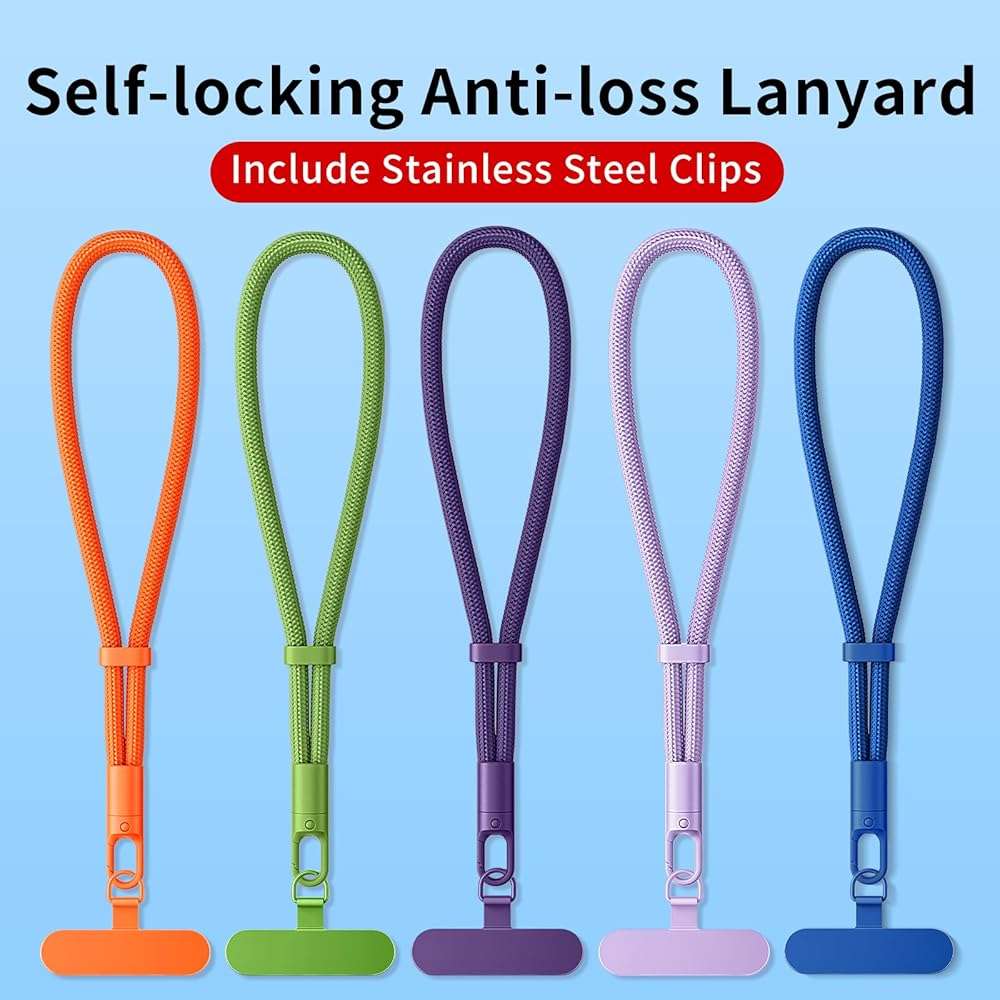 saxsion Lanyard for Phone, Self-Locking Phone Wrist Strap with 0.4mm Ultra-Thin Clip & 360° Hook, Anti-Drop Strap (Purple) - Image 2