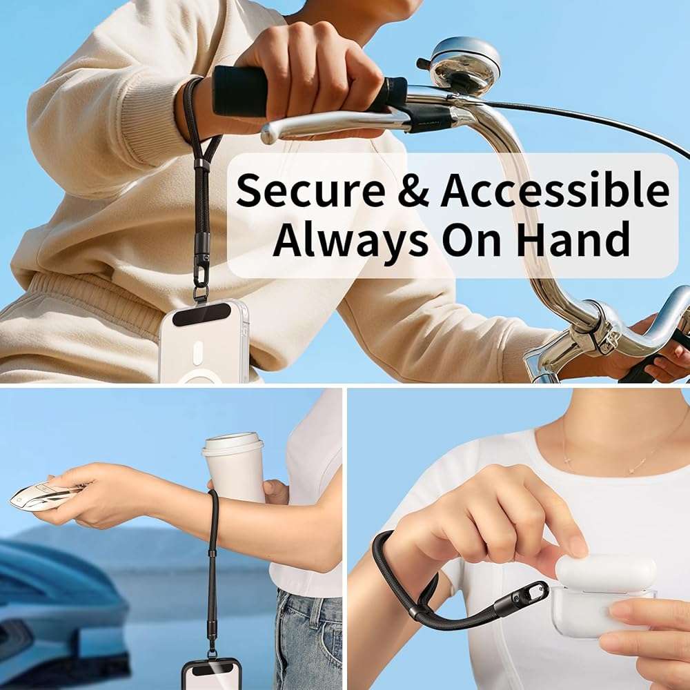 saxsion Lanyard for Phone, Self-Locking Phone Wrist Strap with 0.4mm Ultra-Thin Clip & 360° Hook, Anti-Drop Strap (Purple) - Image 4