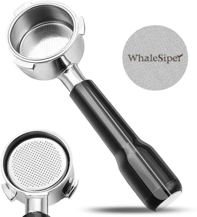 WhaleSiper Bottomless Portafilter 54mm Compatible with Breville BES870/880 & Solis etc., 3-Ear Stainless Head - Image 1