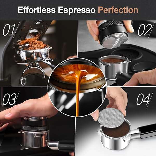 WhaleSiper Bottomless Portafilter 54mm Compatible with Breville BES870/880 & Solis etc., 3-Ear Stainless Head - Image 6