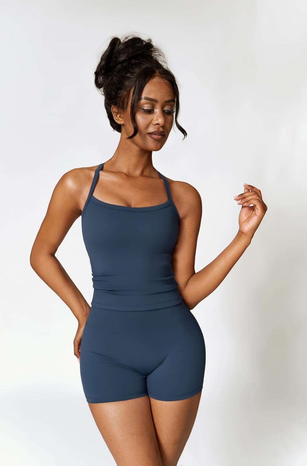 QBGJTD Two Piece Workout Sets For Women Tank Top Matching High Waist Booty Lifting Shorts Gym Yoga Active Wear Outfits - Image 2