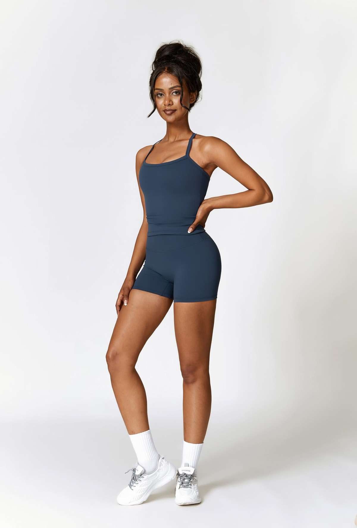 QBGJTD Two Piece Workout Sets For Women Tank Top Matching High Waist Booty Lifting Shorts Gym Yoga Active Wear Outfits - Image 4