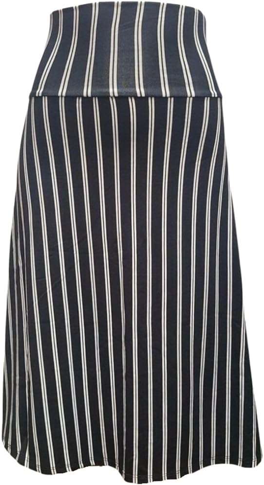 ShopMyTrend Women's A-Line Foldover Lightweight Flare Midi Pull On Closure Skirt - Image 1