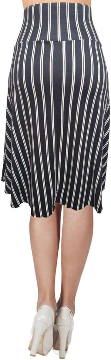 ShopMyTrend Women's A-Line Foldover Lightweight Flare Midi Pull On Closure Skirt - Image 3