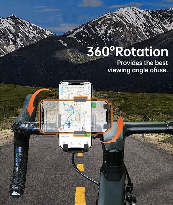 amzluv Bike Phone Holder Mount, Secure Handlebar Phone Mount Holder for Bike and Motorcycle, Suitable for iPhone and 4.5-6.8" Smartphones, Black - Image 5