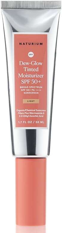 Naturium Dew-Glow Tinted Moisturizer SPF 50+ Light, Daily Moisturizing Sunscreen & Face Primer with Tint, Skin Protector with Dewy Finish, 1.7 oz - Image 1