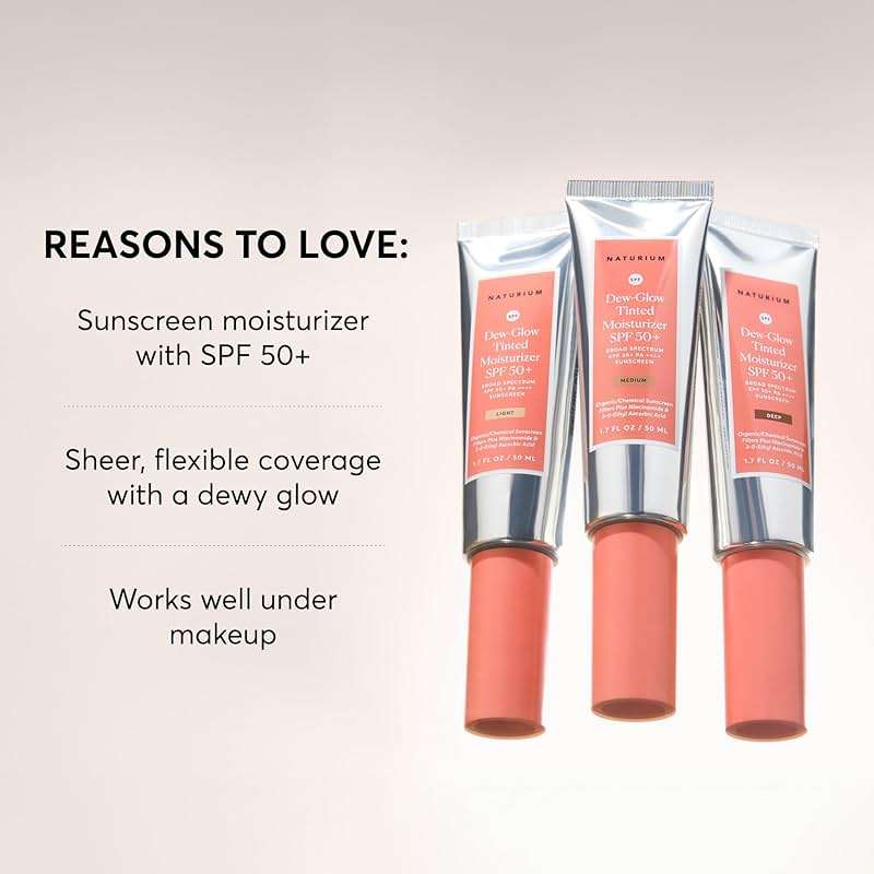 Naturium Dew-Glow Tinted Moisturizer SPF 50+ Light, Daily Moisturizing Sunscreen & Face Primer with Tint, Skin Protector with Dewy Finish, 1.7 oz - Image 2