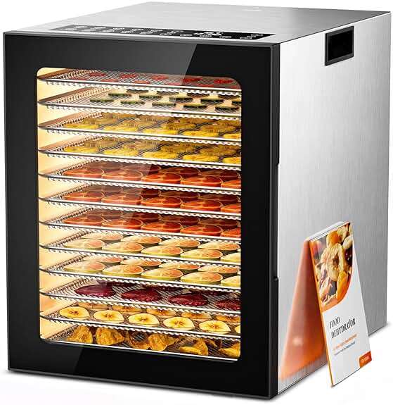 Food Dehydrator, 12 Stainless Steel Trays in 850W Dehydrator Machine, 48 Hour Digital Timer and 165°F Temperature Adjustable, Food Dryer for Jerky, Dog Treats, Meat, Fruit, Herbs - Image 1
