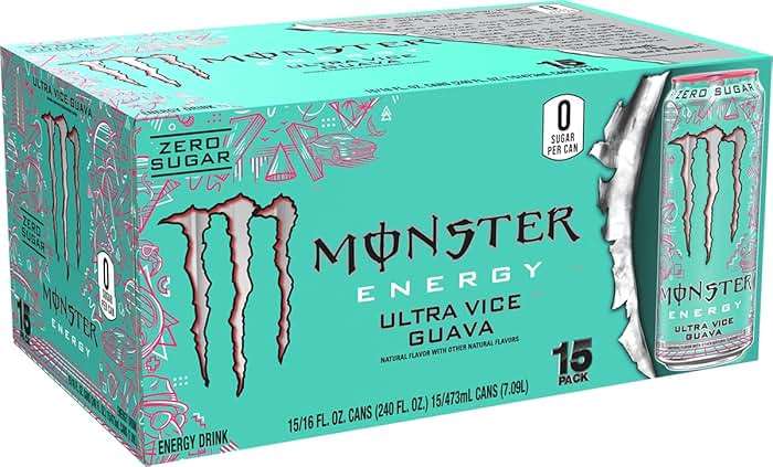 Monster Energy Ultra Vice Guava, Sugar Free Energy Drink, 16 Ounce (Pack of 15) | Pack of 15 - Image 3