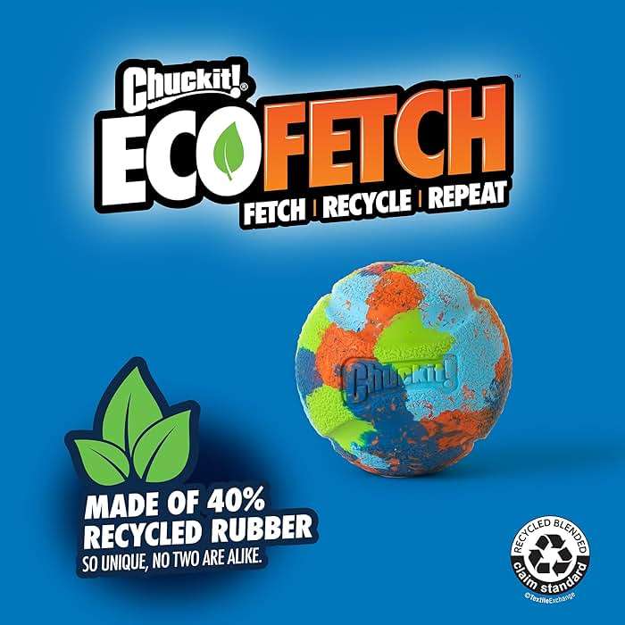 Chuckit! Limited Edition EcoFetch Ball Dog Toy, Medium (2.5 Inch Diameter) Pack of 3, for Breeds 20-60 lbs - Image 3