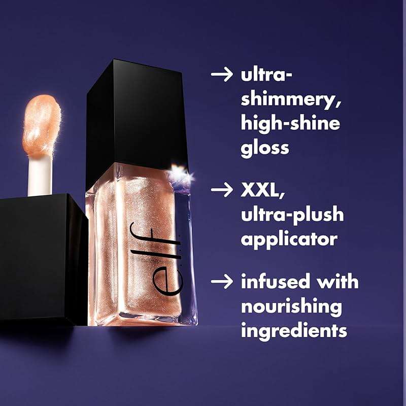 e.l.f. Glow Reviver Lip Oil, Nourishing and Hydrating with High-Shine Glimmer Finish & Sheer Wash Of Color, Minty Scent, Non-Sticky, Vegan & Cruelty-free, Candy Coded - Image 4