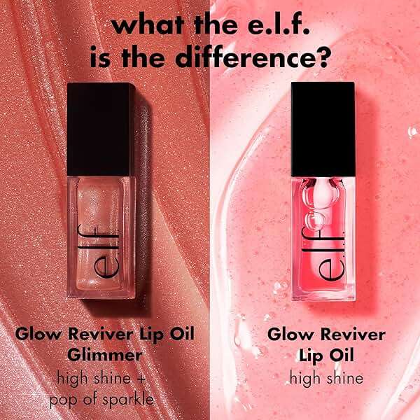 e.l.f. Glow Reviver Lip Oil, Nourishing and Hydrating with High-Shine Glimmer Finish & Sheer Wash Of Color, Minty Scent, Non-Sticky, Vegan & Cruelty-free, Candy Coded - Image 5